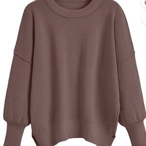 Relaxed Crewneck Sweater in Brown